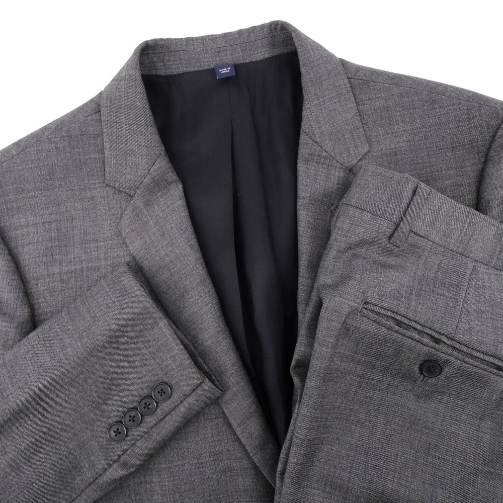 J. Crew Thompson 100% Wool 2-Piece‎ Suit Grey Mens 42R 34x28